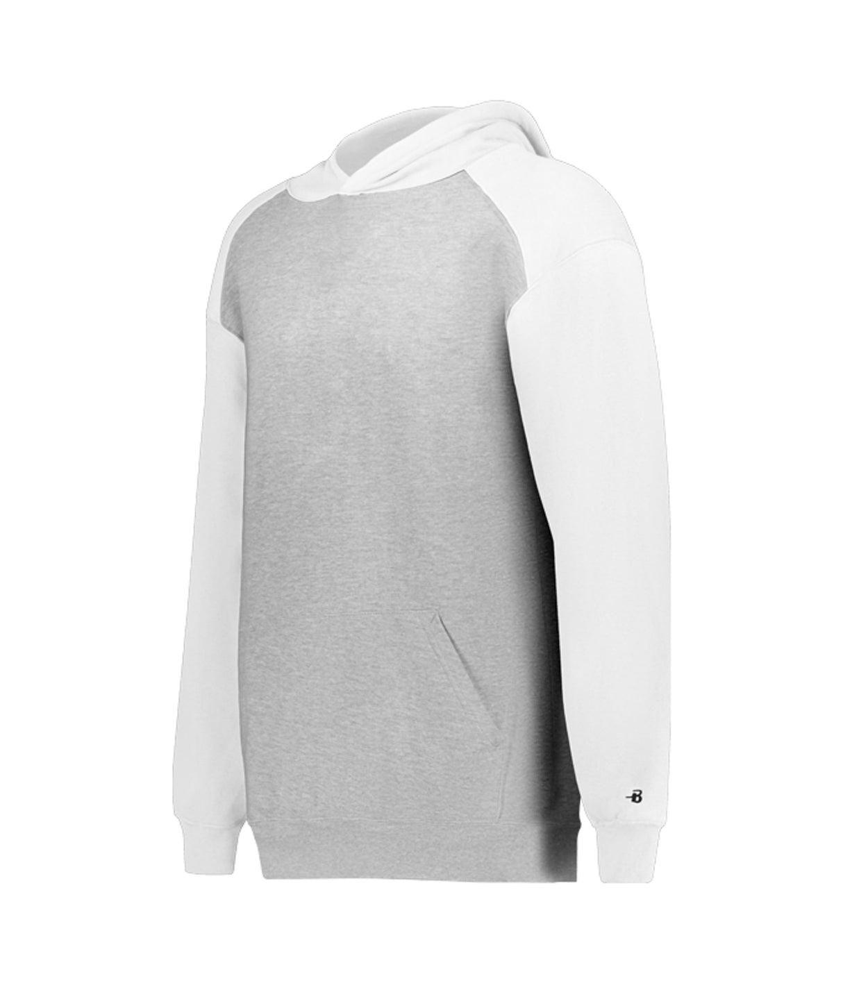 Gray and white hoodie on a white background