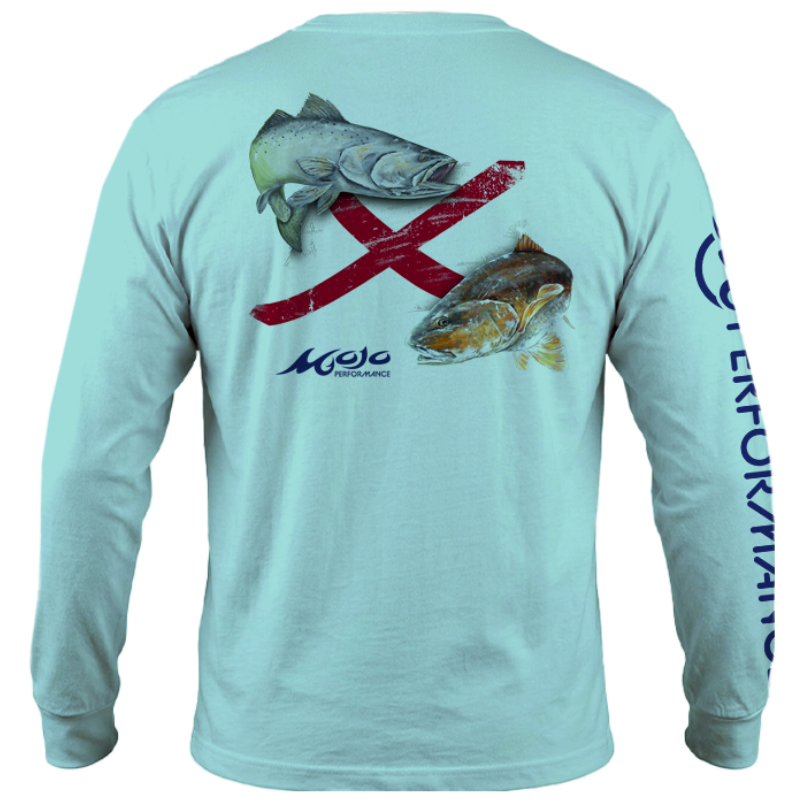 Men's SoWAL Sun Jersey Alabama Redfish Flag Long Sleeve