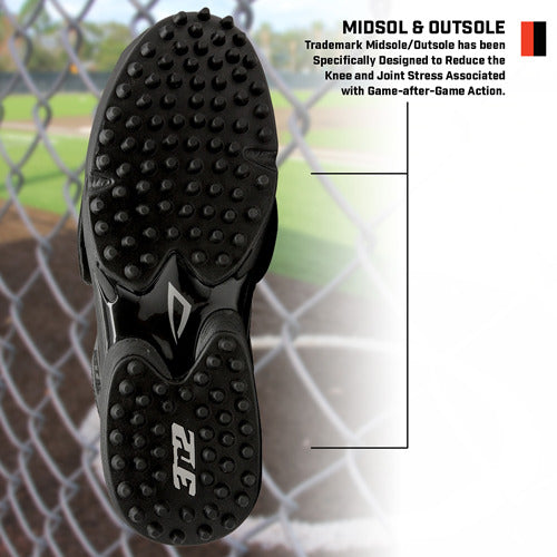 3n2 Reaction Pro Plate Umpire Shoe Lo Cut Patent Leather - D Width