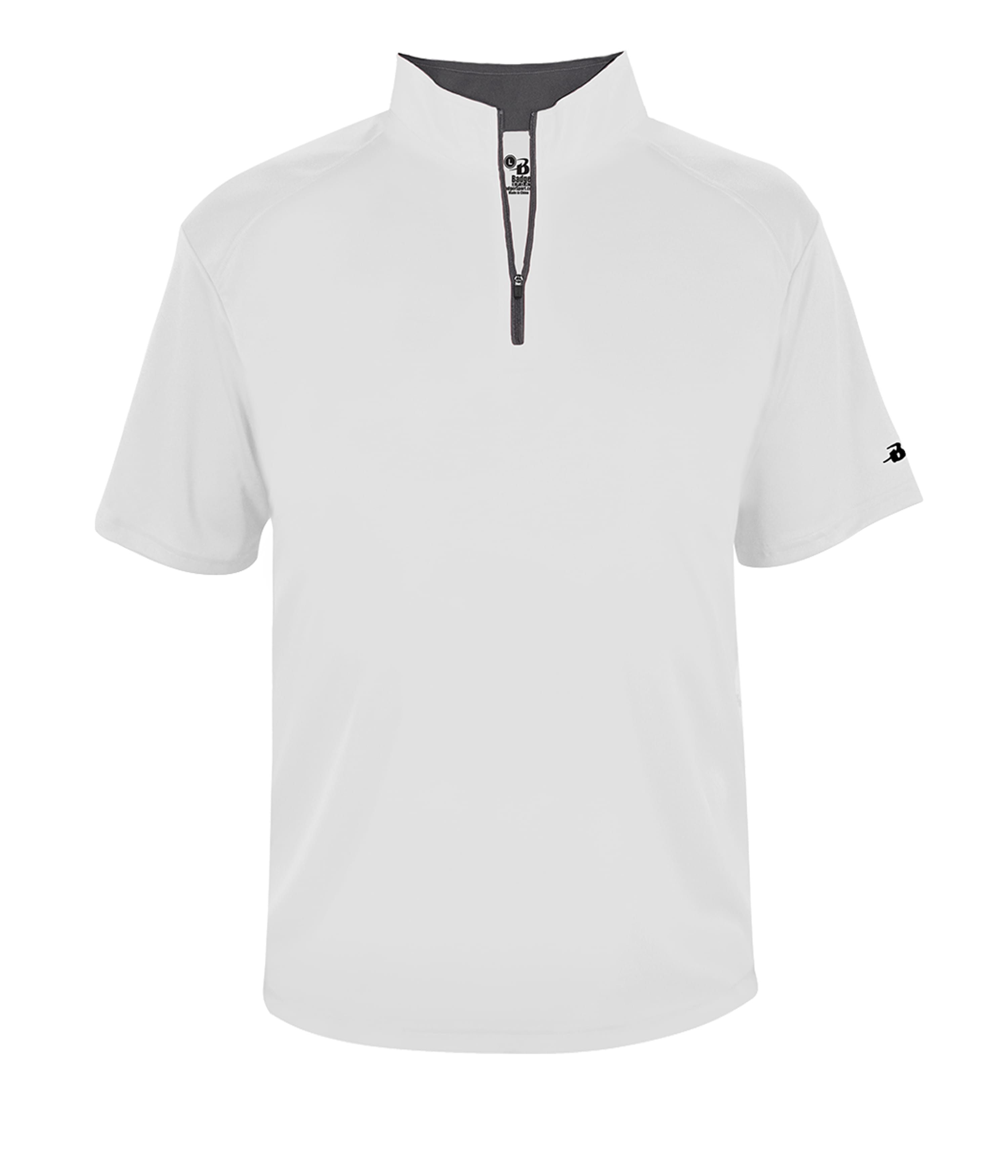 B-Core S/S 1/4 Zip - Adult (Silver and White)