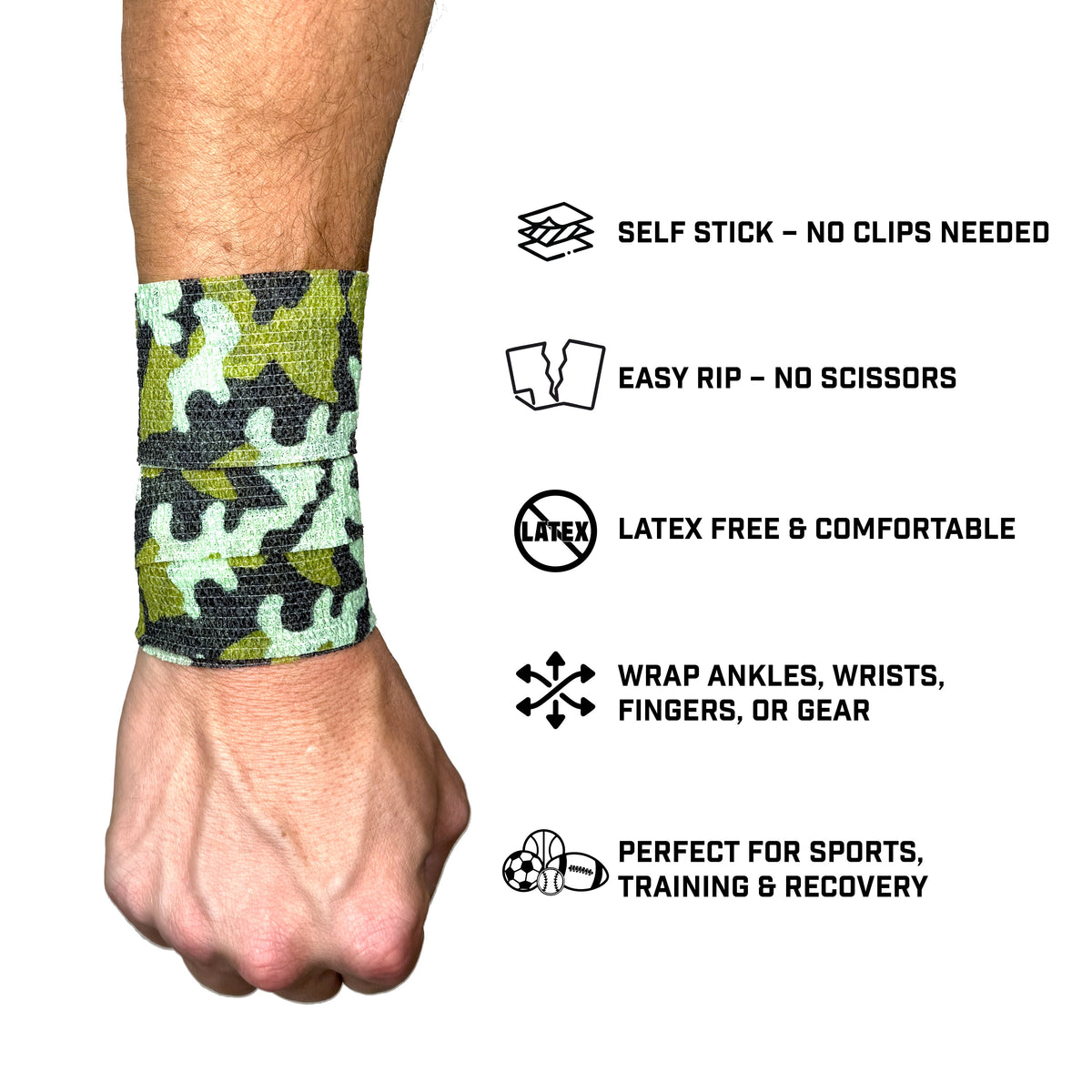 Army Camo Self Stick Athletic Tape - Pro Game Sports