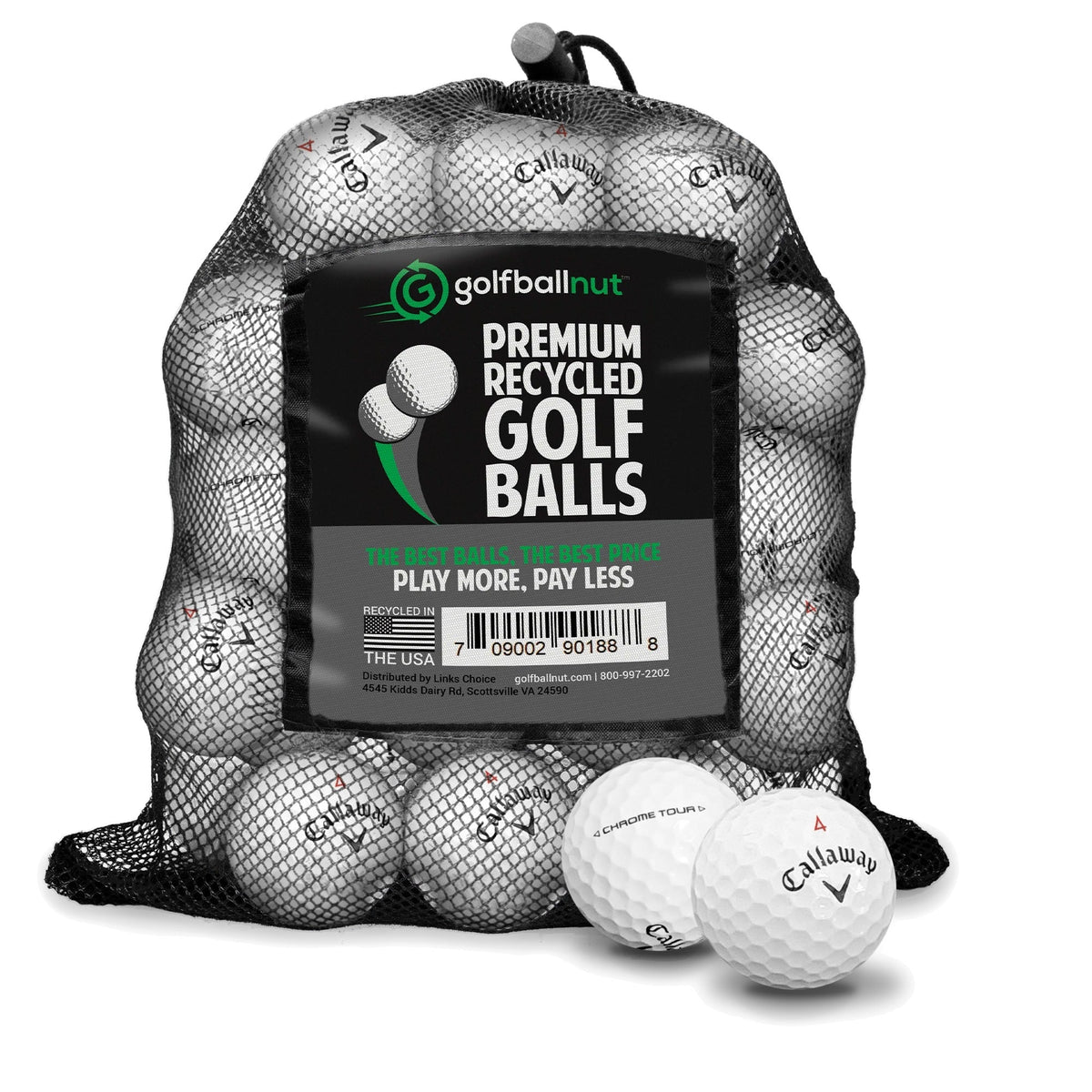 Used Callaway Chrome Tour Golf Balls - Dozen & Mesh Bags