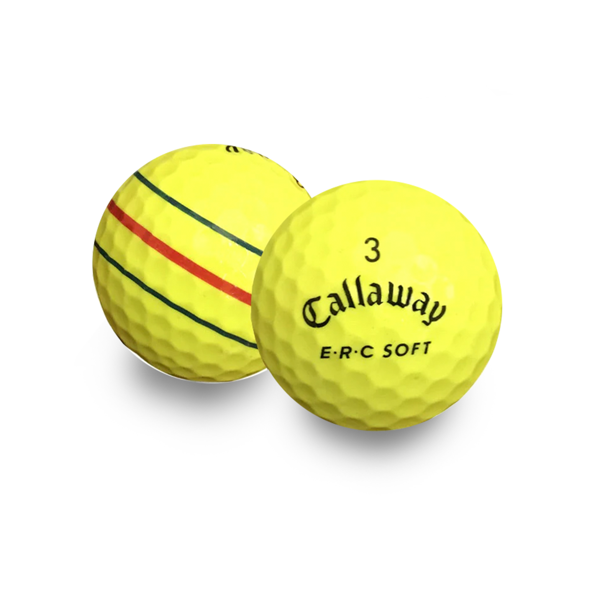Used Callaway ERC Soft Triple Track Yellow Golf Balls - 1 Dozen