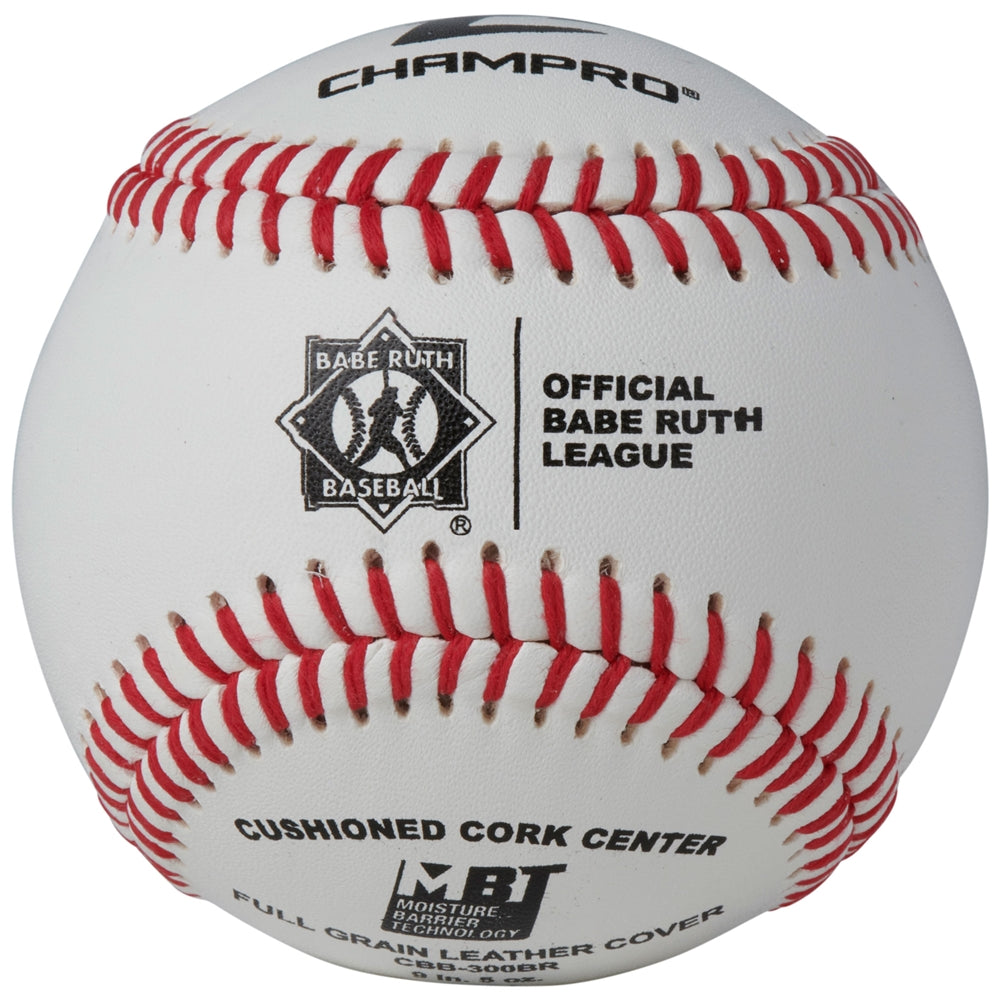 Babe Ruth Baseball - Double Cushion Cork Core - Full Grain Leather Cover
