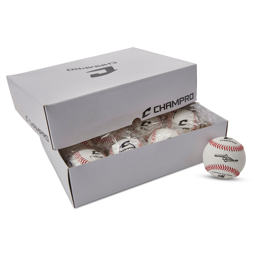 Official League Baseballs - Double Cushion Cork Core - Full Grain Leather Cover - Flat Seam