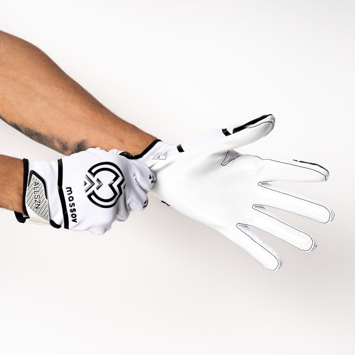 White/Black ALLSZN Receiver Gloves