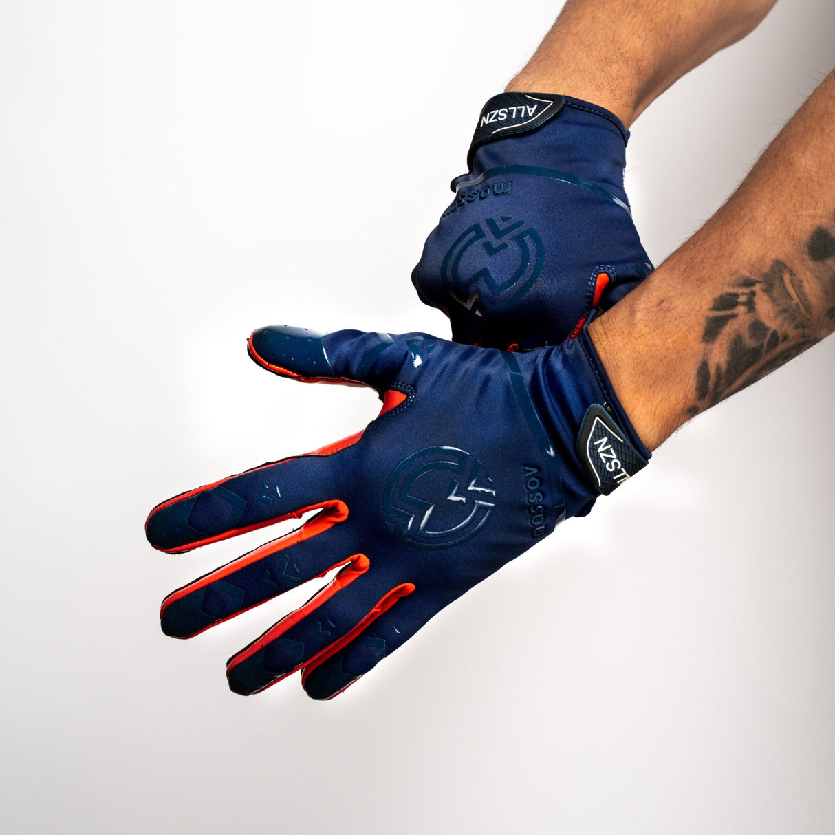 Navy/Red ALLSZN Receiver Gloves