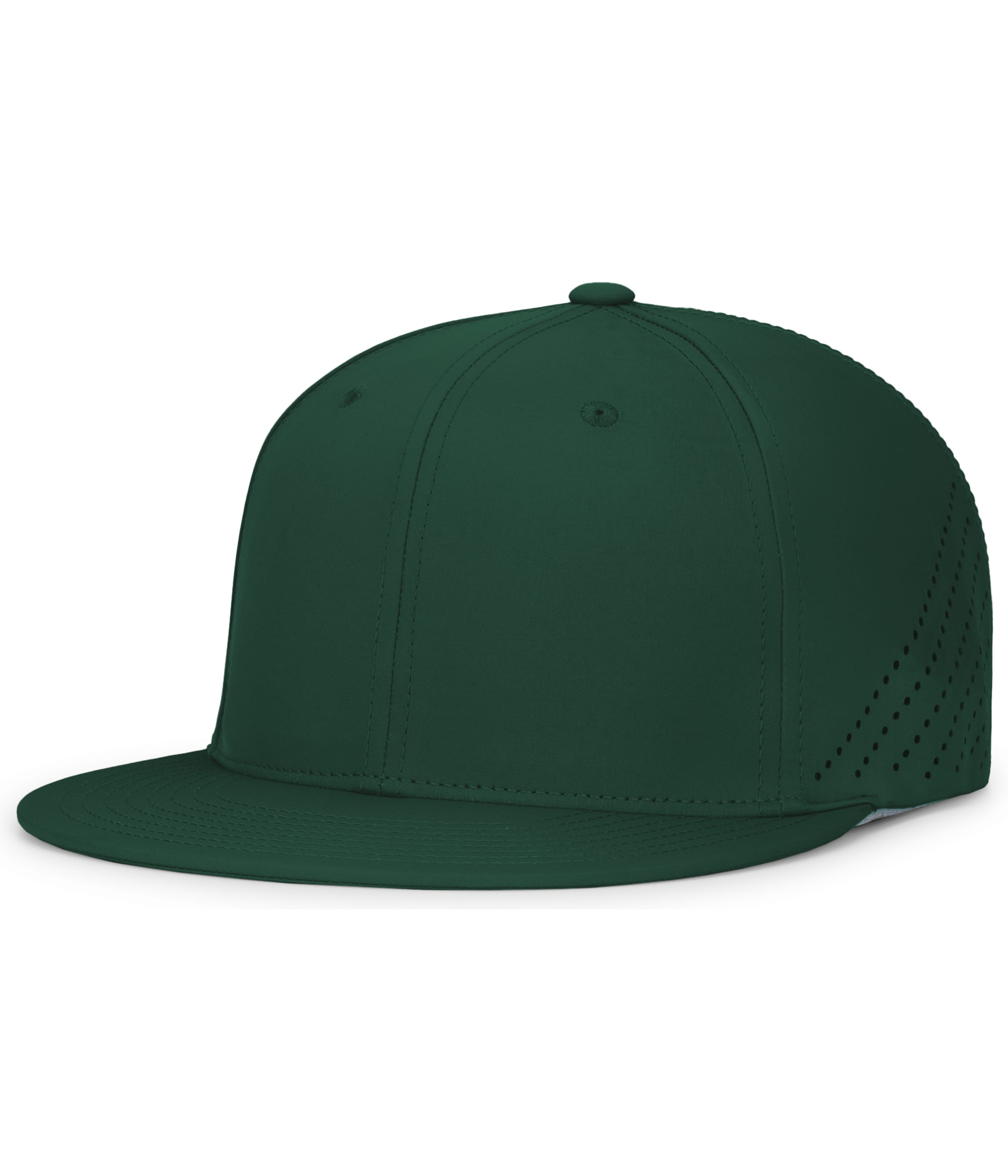 A dark green Pacific Headwear baseball cap with a flat round bill and perforated side panels.