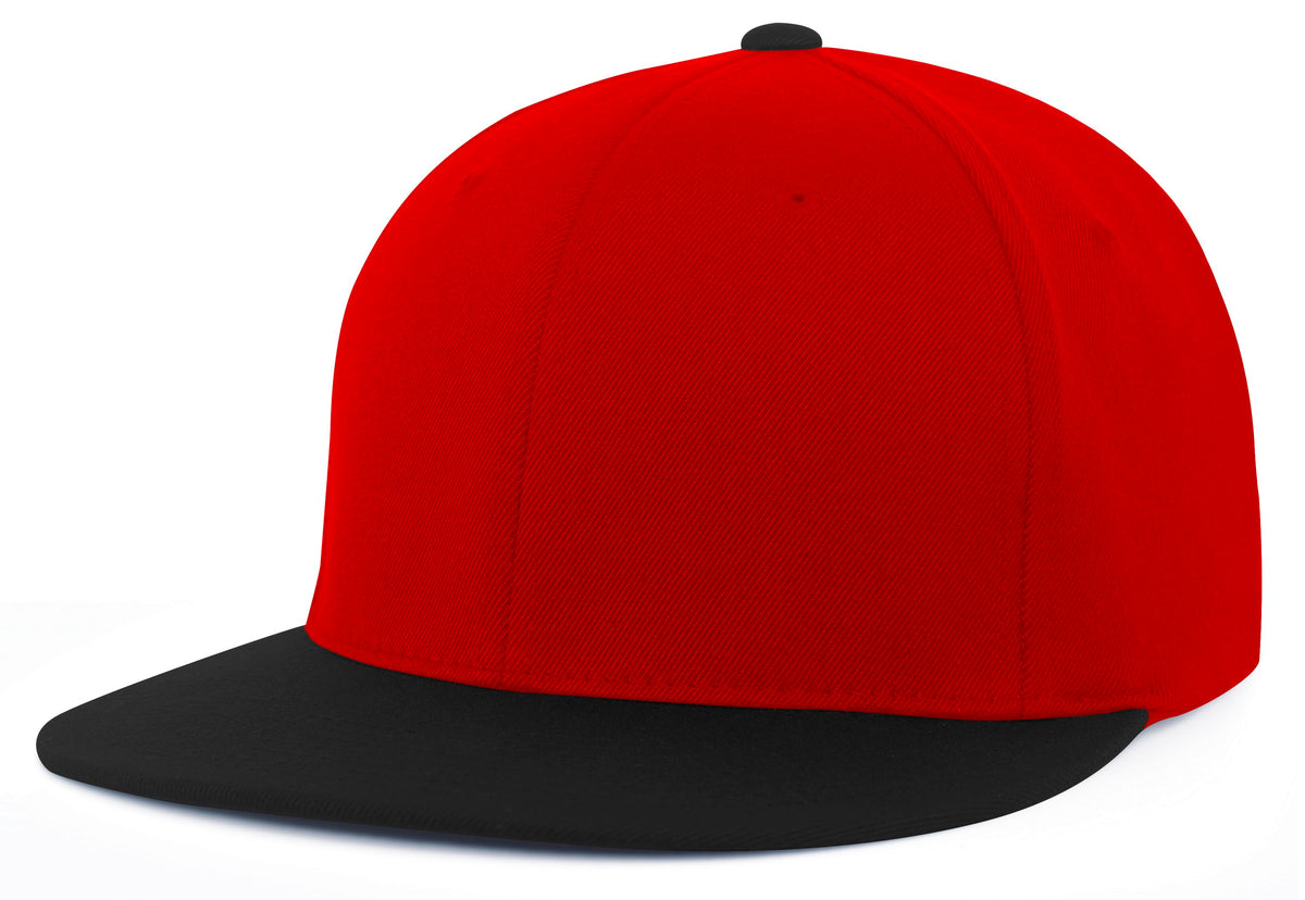 Red and black cap on a white background