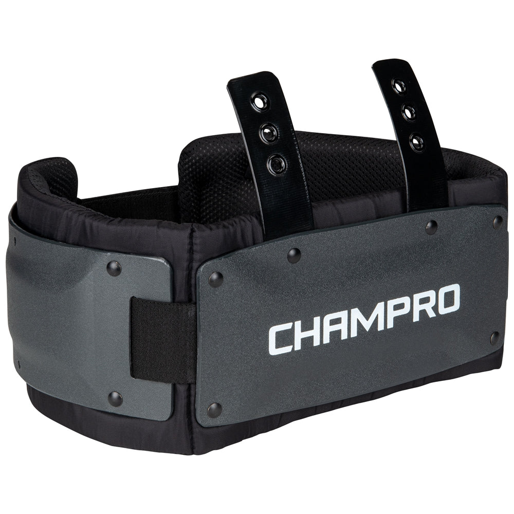 Black and gray protective gear with 'Champro' branding on a white background