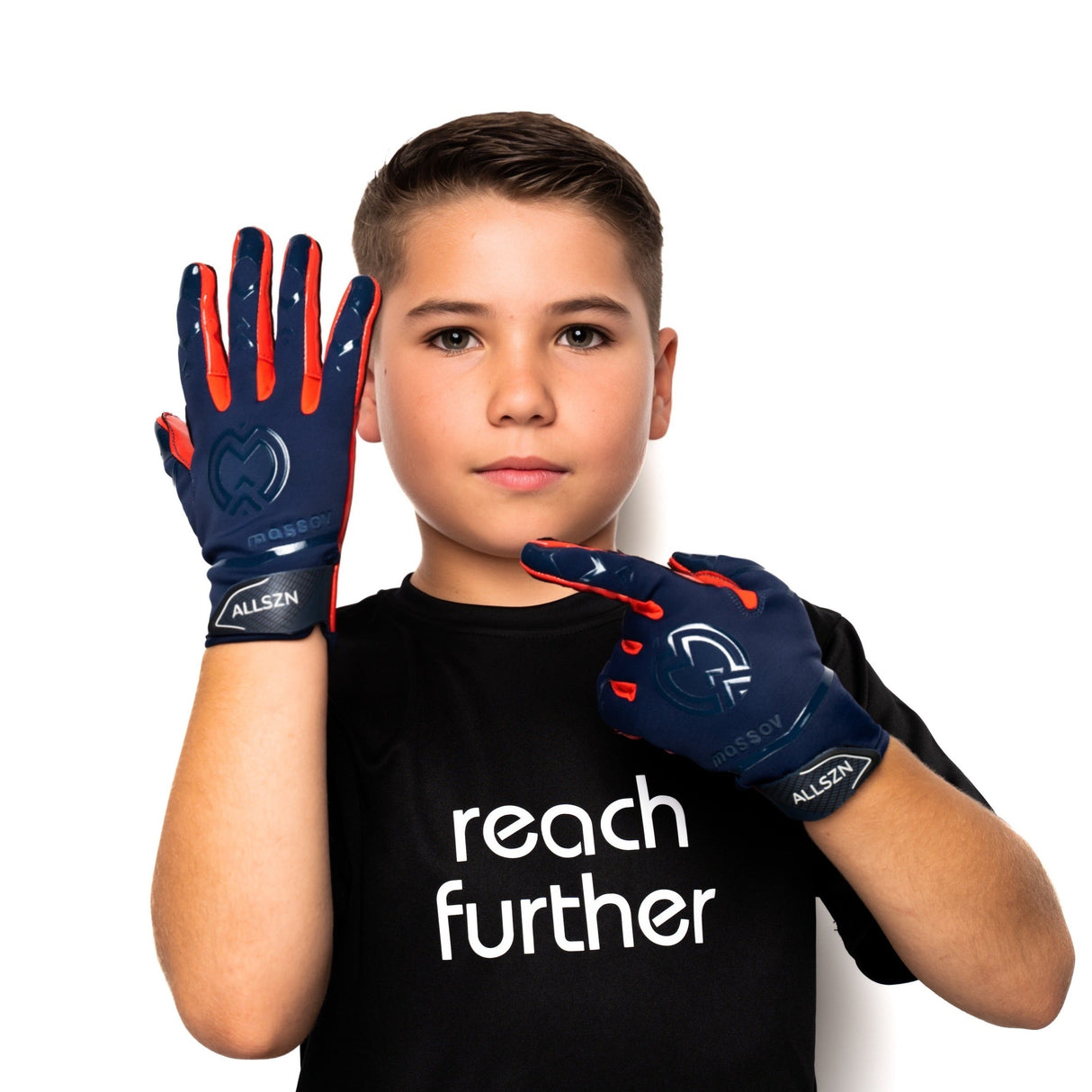 Navy/Red ALLSZN Receiver Gloves