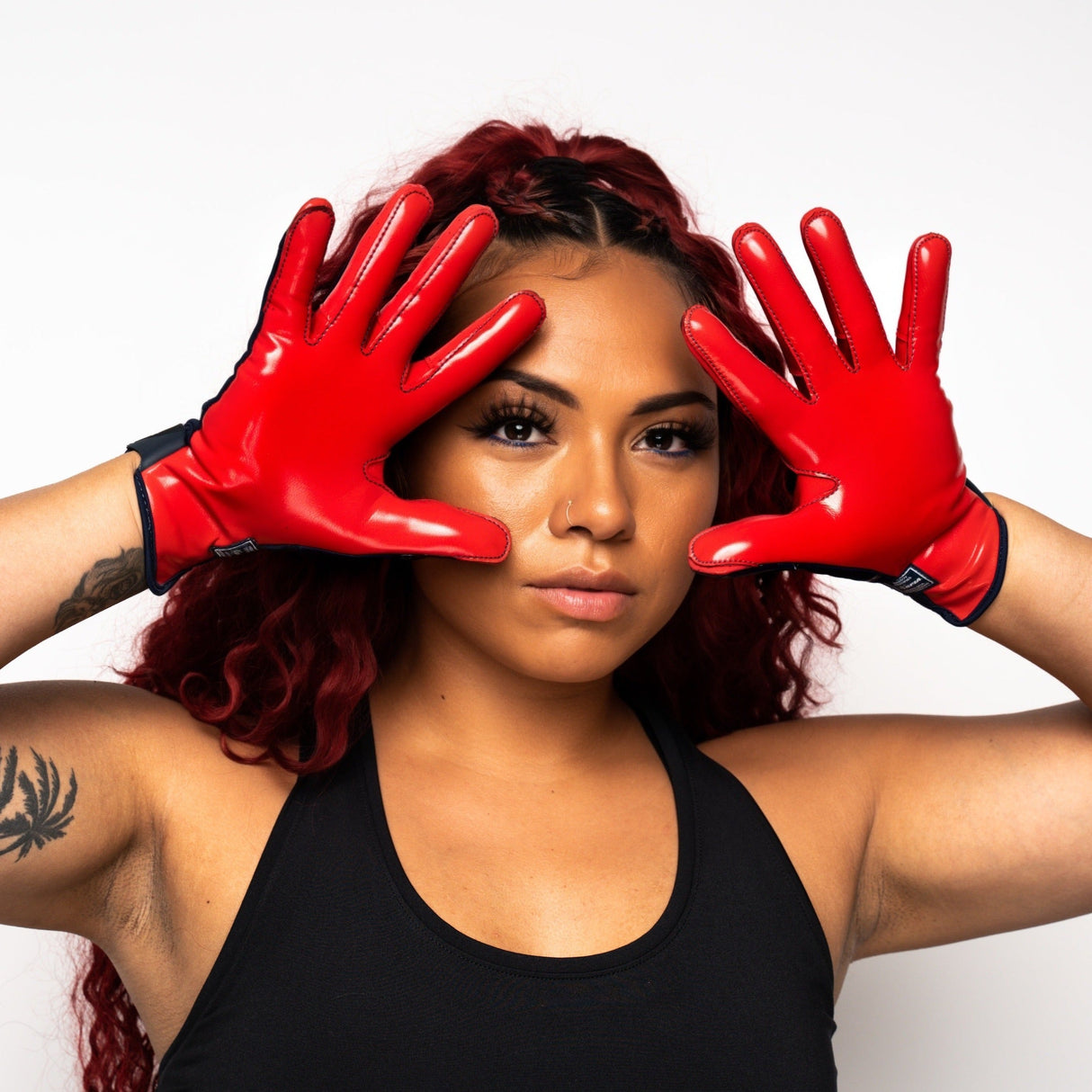 Navy/Red ALLSZN Receiver Gloves