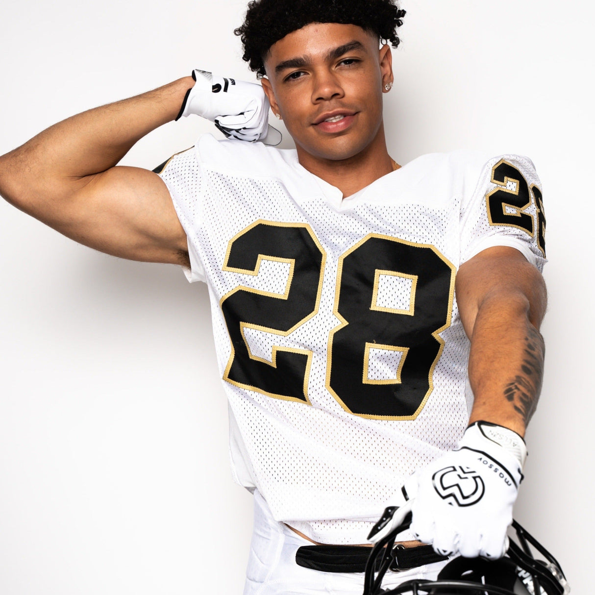 White/Black ALLSZN Receiver Gloves