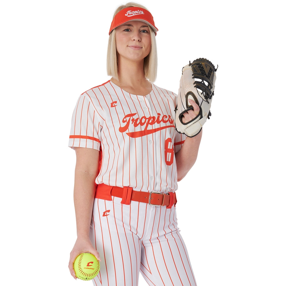 Juice Custom Full-Button Short Sleeve Loose Jersey - Girl's