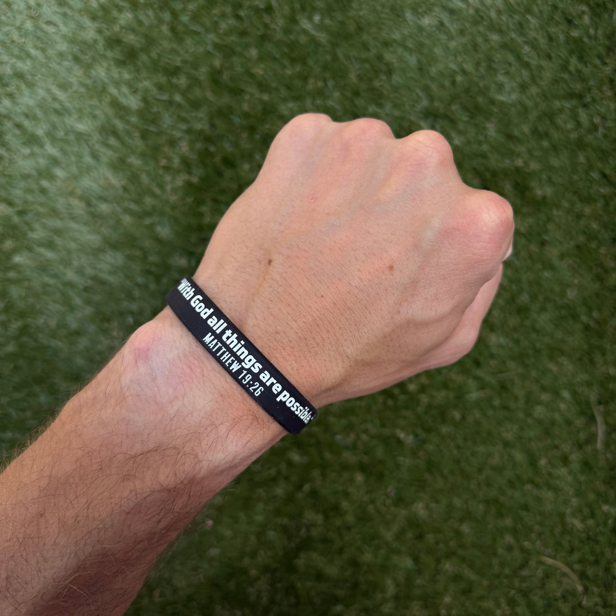 MATTHEW 19:26 Wristband - Pro Game Sports