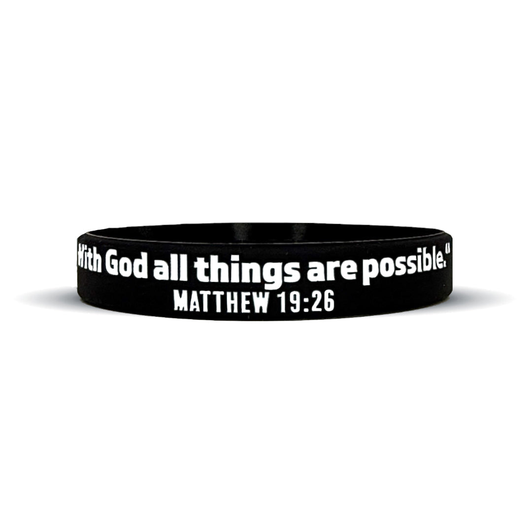 MATTHEW 19:26 Wristband - Pro Game Sports