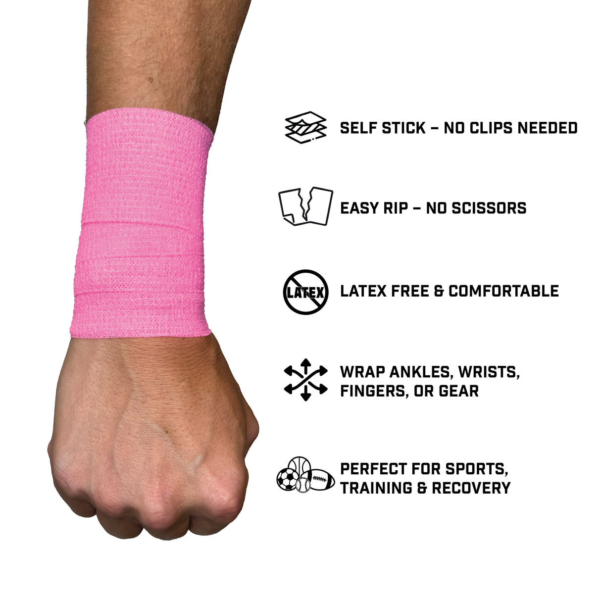 Pink Self Stick Athletic Tape - Pro Game Sports