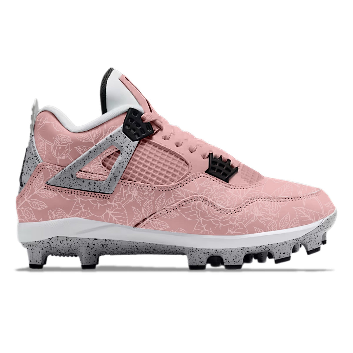 "Rose Etched" Jordan 4 Retro MCS Cleats