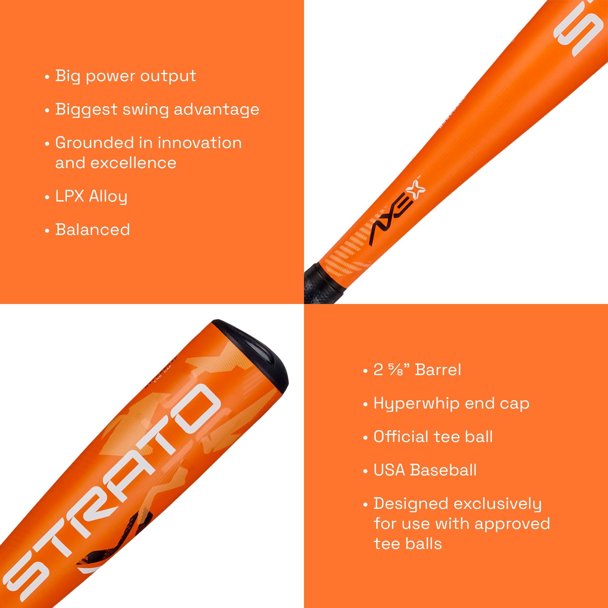 Axe Strato USA Tee Ball Bat -11 (Use w/ Tee Balls Only)