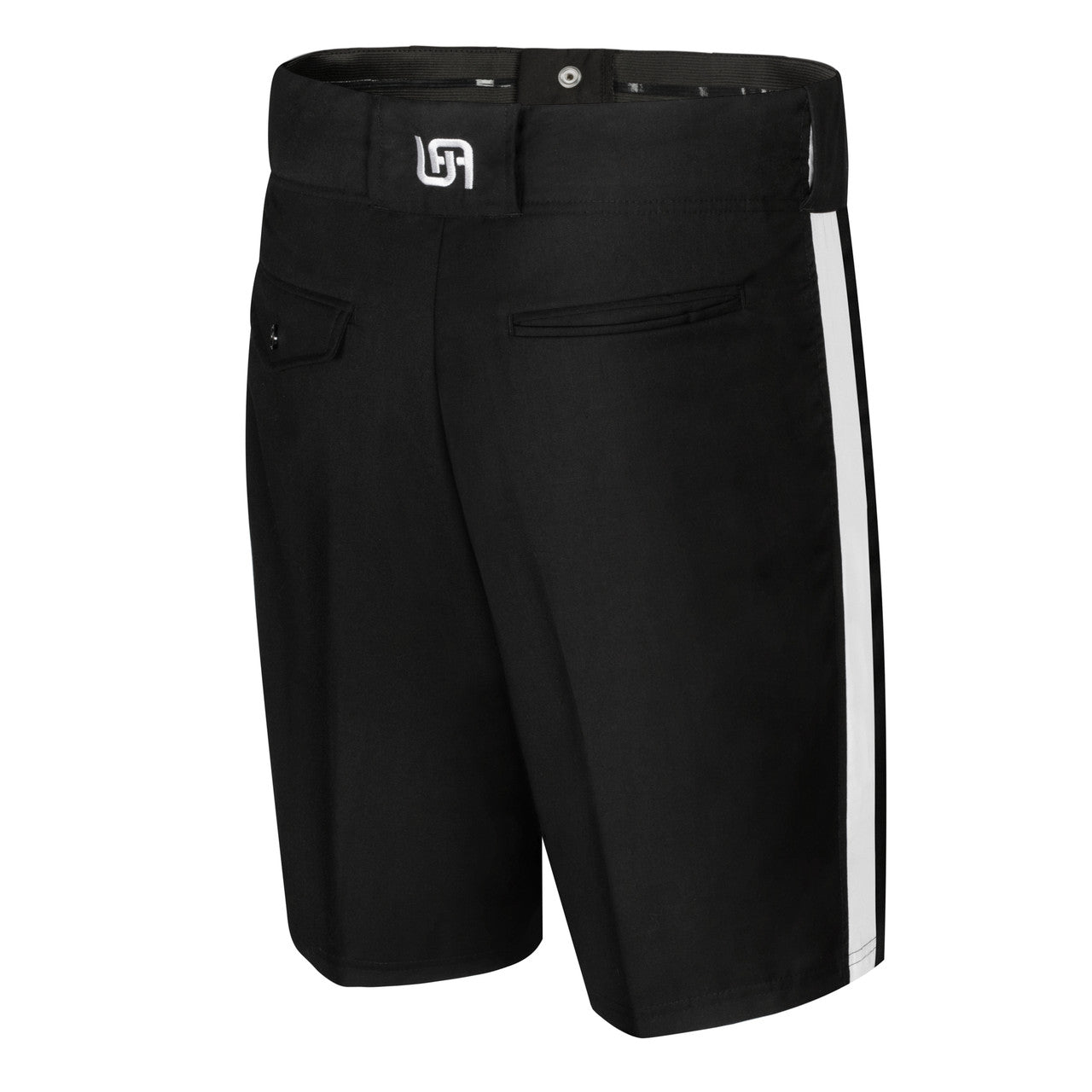 United Attire Football Short Black w/ White Stripe