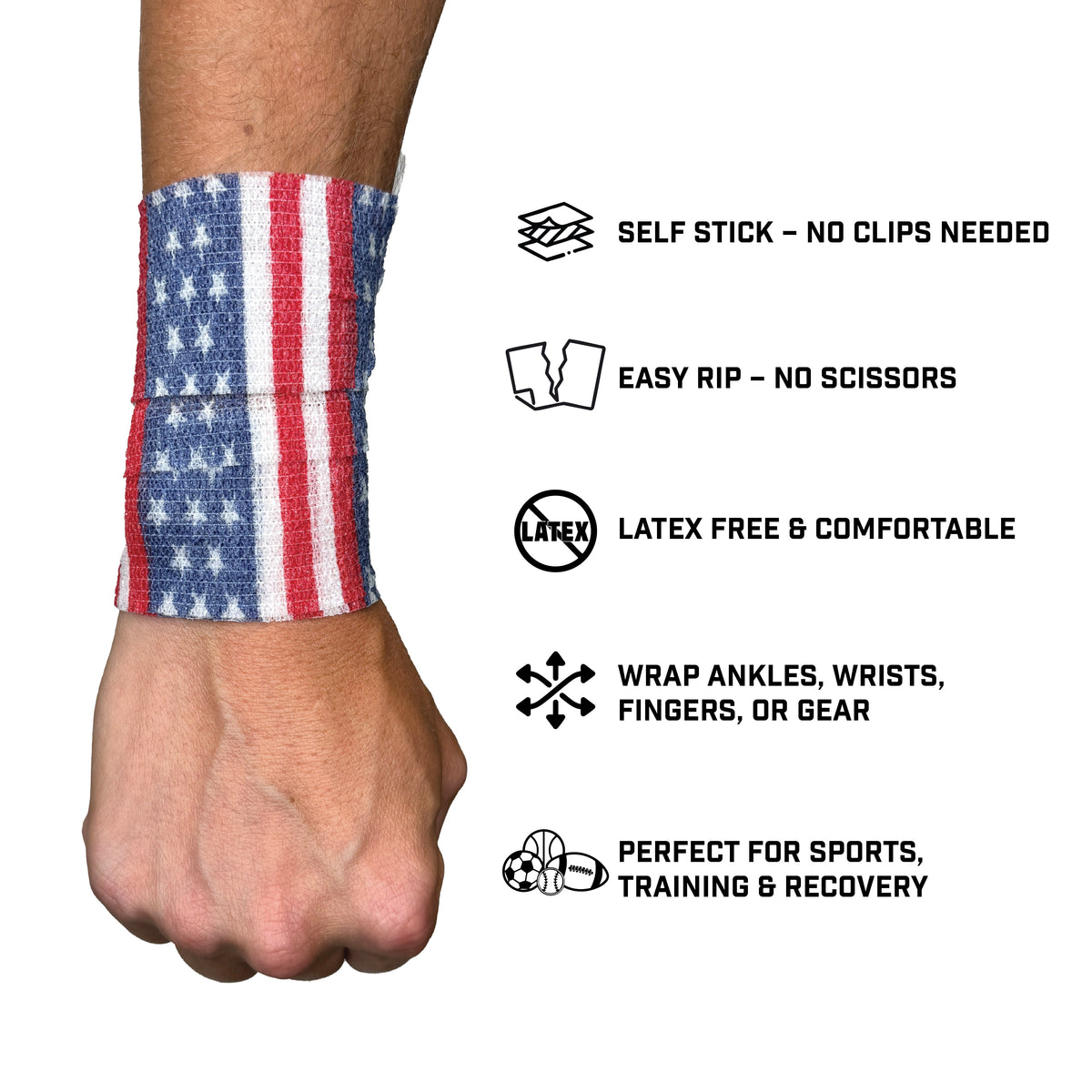 USA Flag Self Stick Athletic Tape - Pro Game Sports