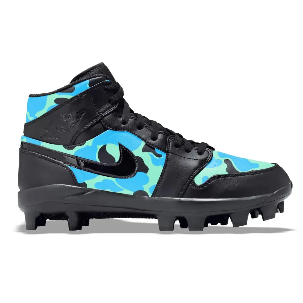 "Aqua Camo" Jordan 1 Retro Cleats