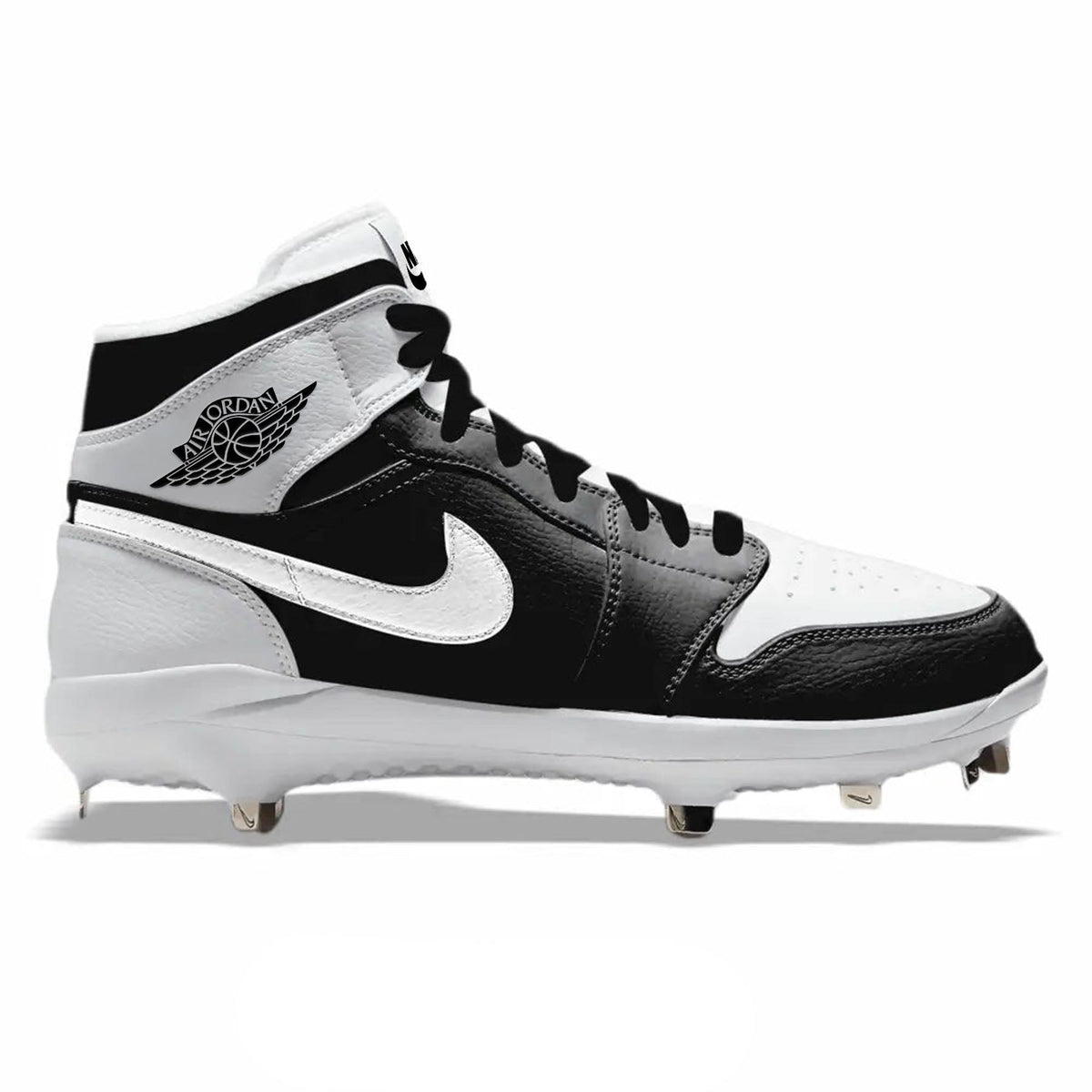 "Black & White" Jordan 1 Retro Cleats