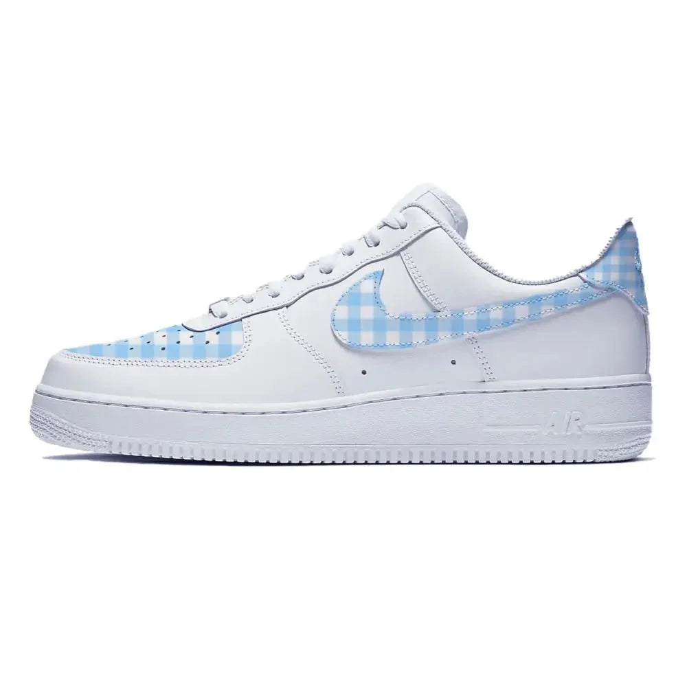 "Blue Plaid" Nike Air Force 1 Low Shoes