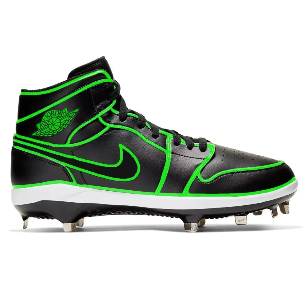 "Bright Green Lines" Jordan 1 Retro Cleats