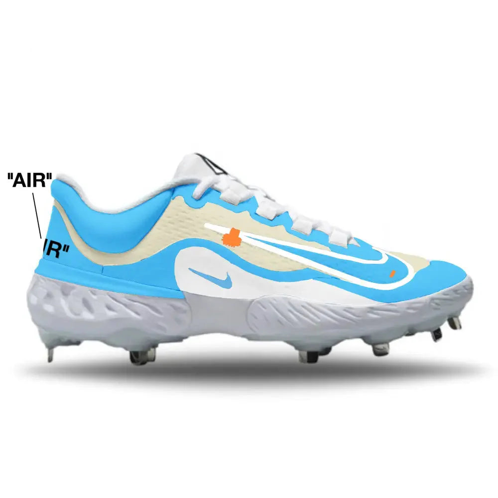"Carolina Blue OW" Nike Alpha Huarache Elite 4 Low Cleats