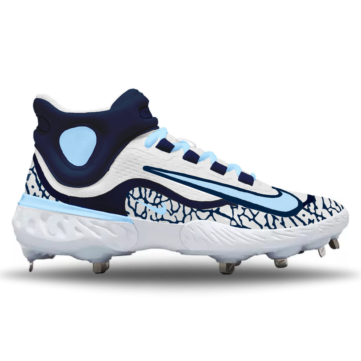 "Carolina" Nike Alpha Huarache Elite 4 Mid Cleats