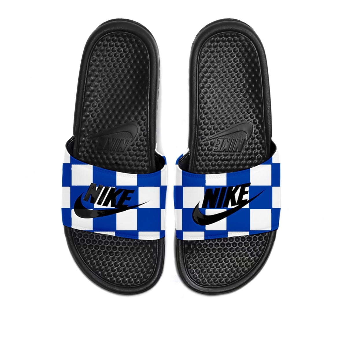 "Checkered Blue" Nike Benassi JDI Men's Slides