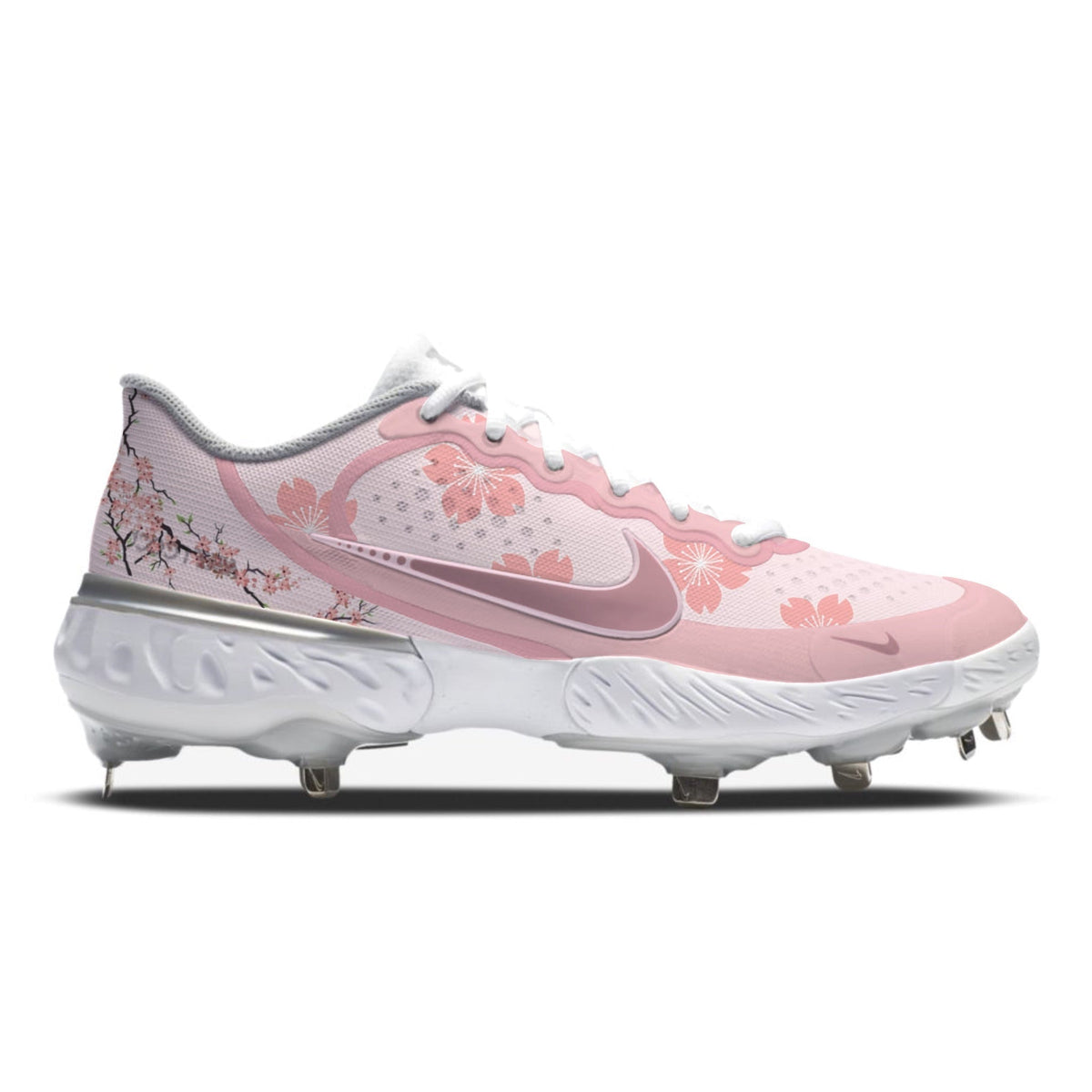 "Cherry Blossom" Nike Alpha Huarache Elite 3 Low Cleats