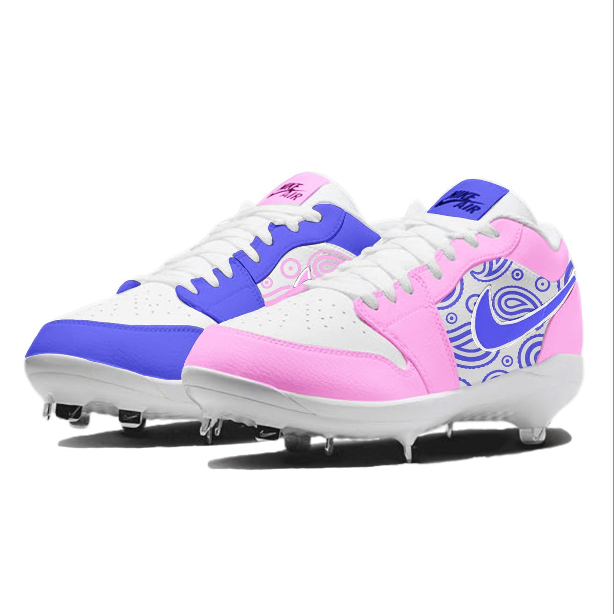"Cotton Candy Paisley Mismatch" Jordan 1 Retro Cleats