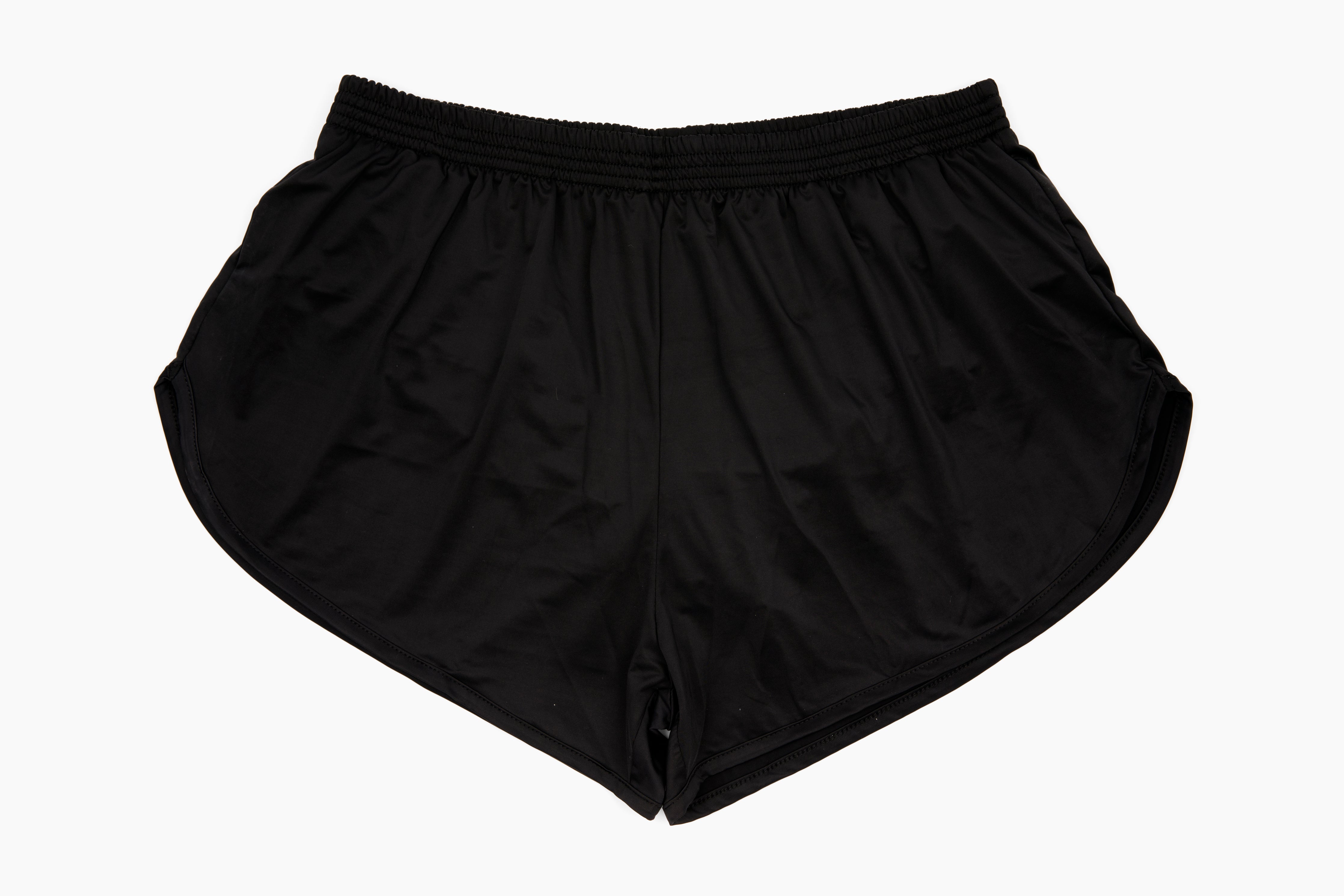 Black shorts on a white background