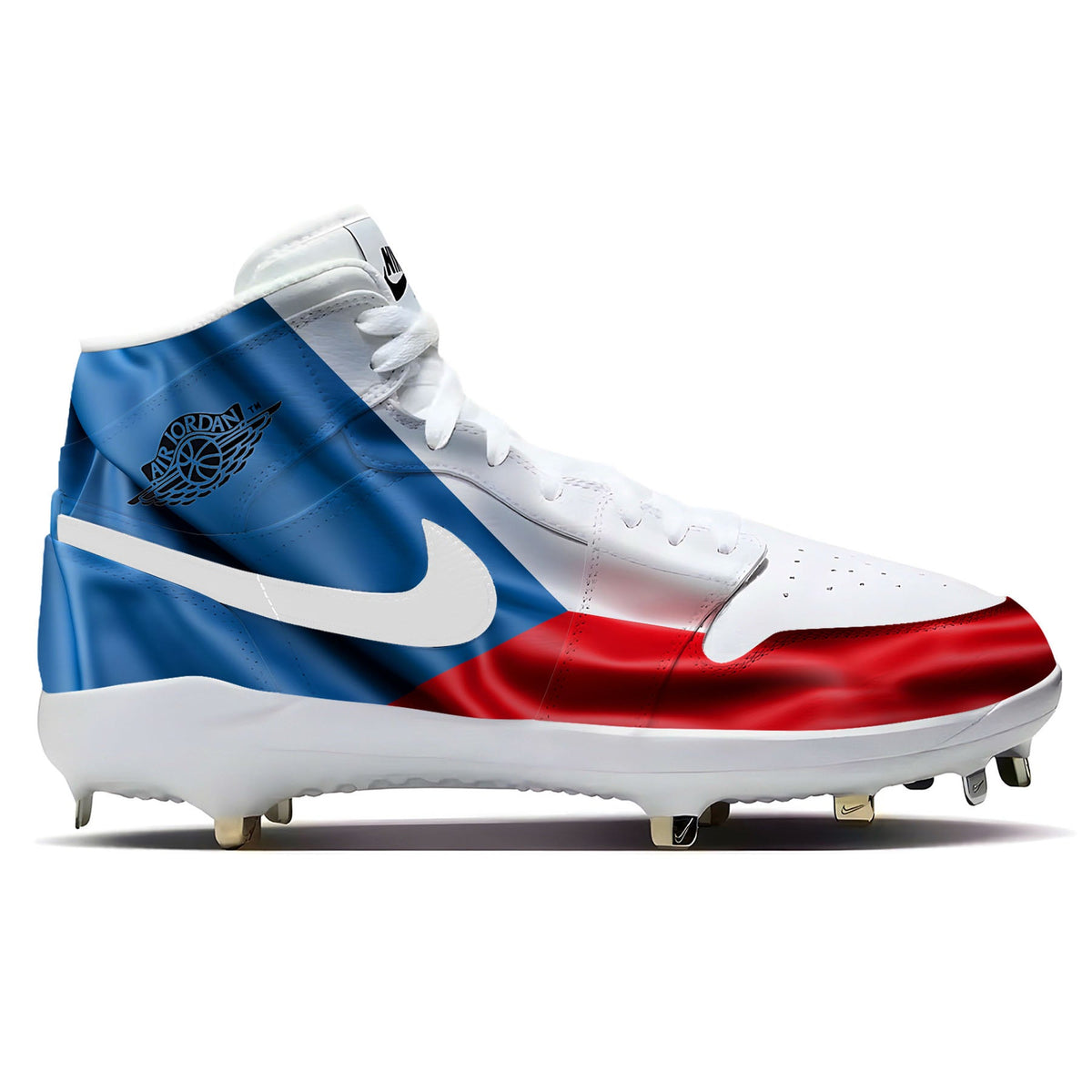 "Czechia Waving Flag" Jordan 1 Retro Cleats