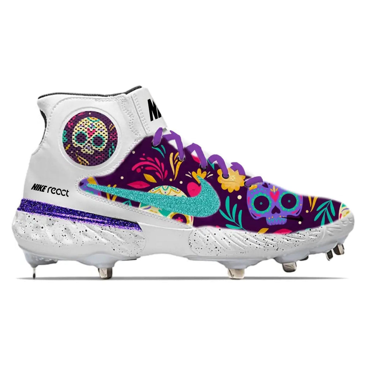 "Dia de los Muertos" Nike Alpha Huarache Elite 3 Mid Cleats