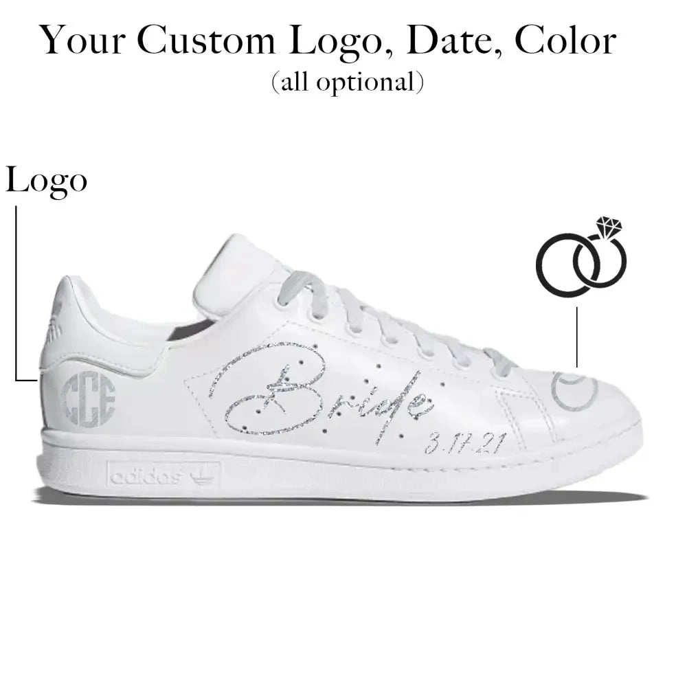"Glitter Bride" Adidas Stan Smith Shoes