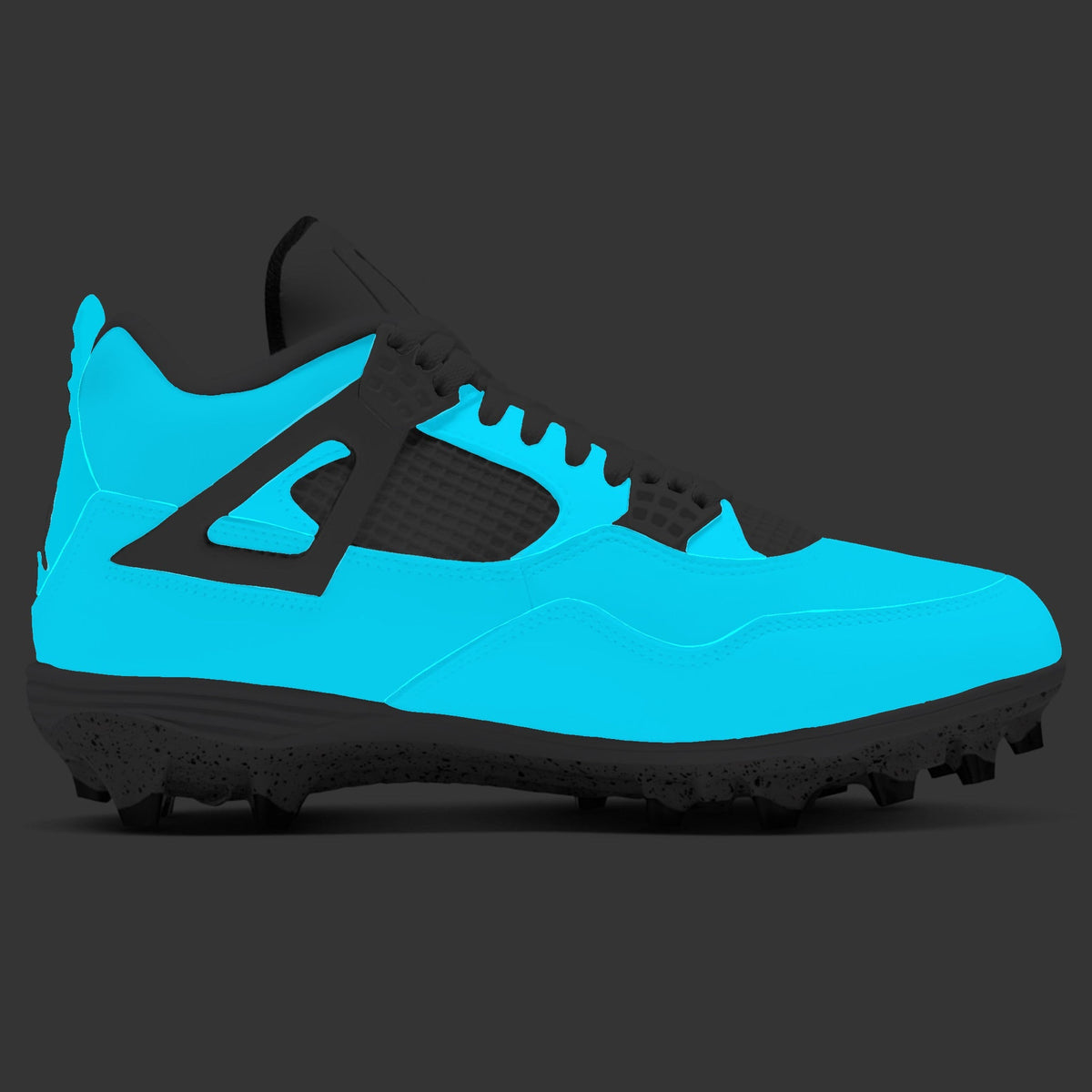 "Glow Up Blue" Jordan 4 Retro TD Football Cleats