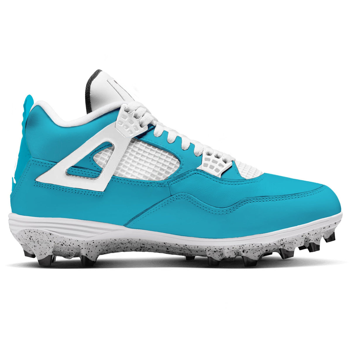 "Glow Up Blue" Jordan 4 Retro TD Football Cleats