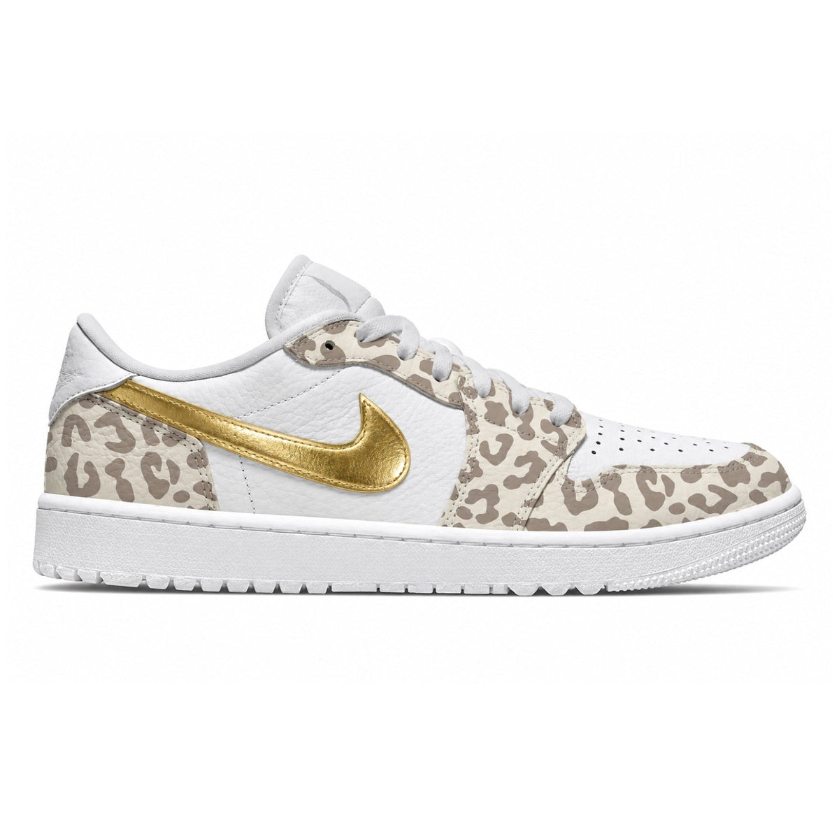 "Gold Jaguar" Jordan 1 Golf Shoes