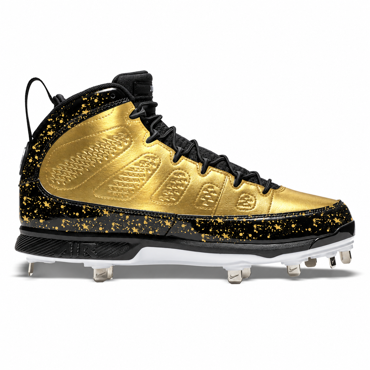 "Gold Splatter" Jordan 9 Retro Cleats