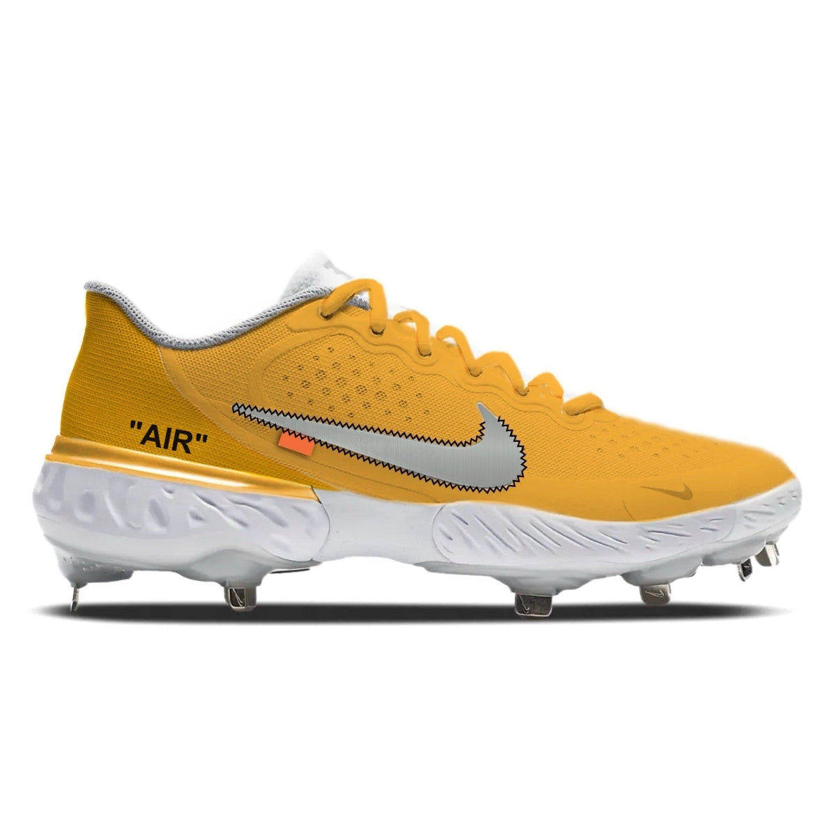 "Golden Yellow Force OW" Nike Alpha Huarache Elite 3 Low Cleats