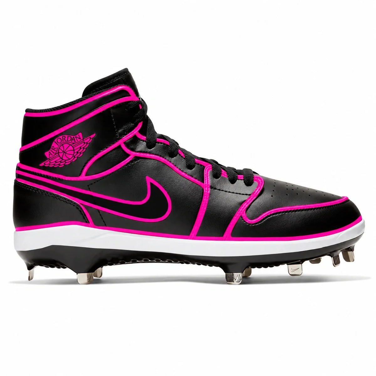 "Hot Pink Lines" Jordan 1 Retro Cleats
