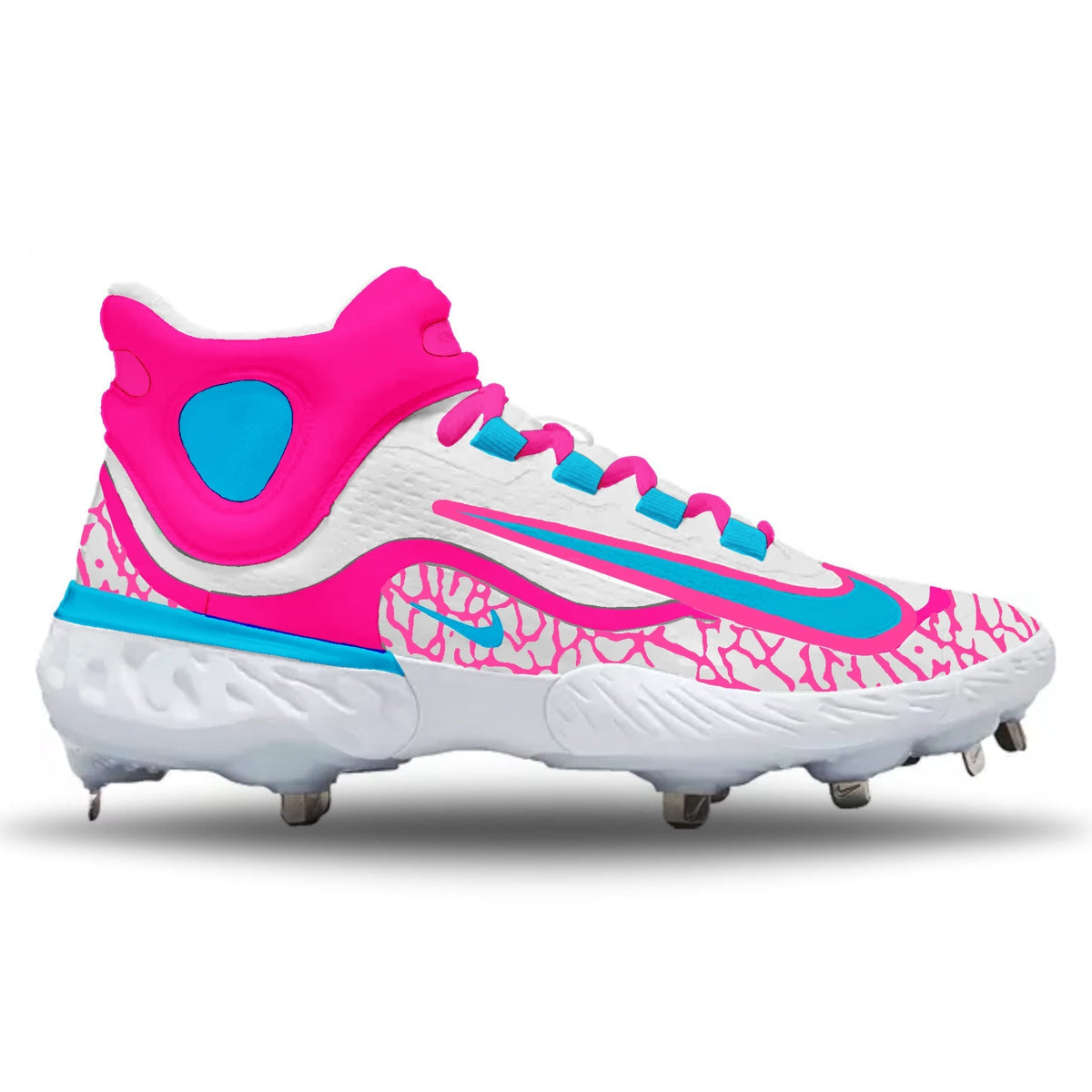 "Hot Pink" Nike Alpha Huarache Elite 4 Mid Cleats