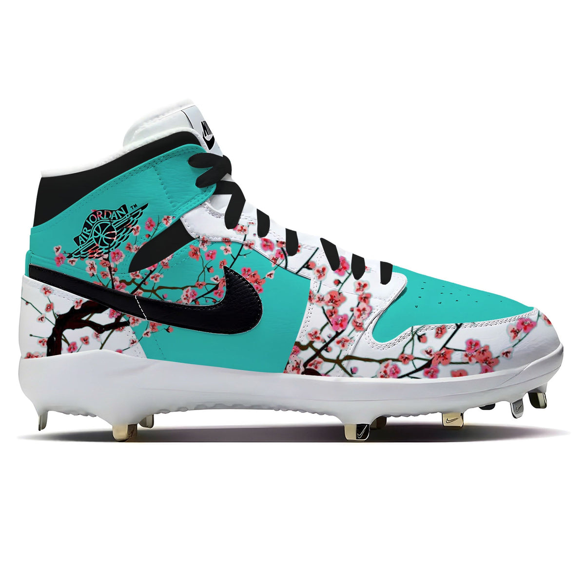 "Iced Tea" Jordan 1 Retro Cleats - Size 10 Mid Top (Metal or MCS)