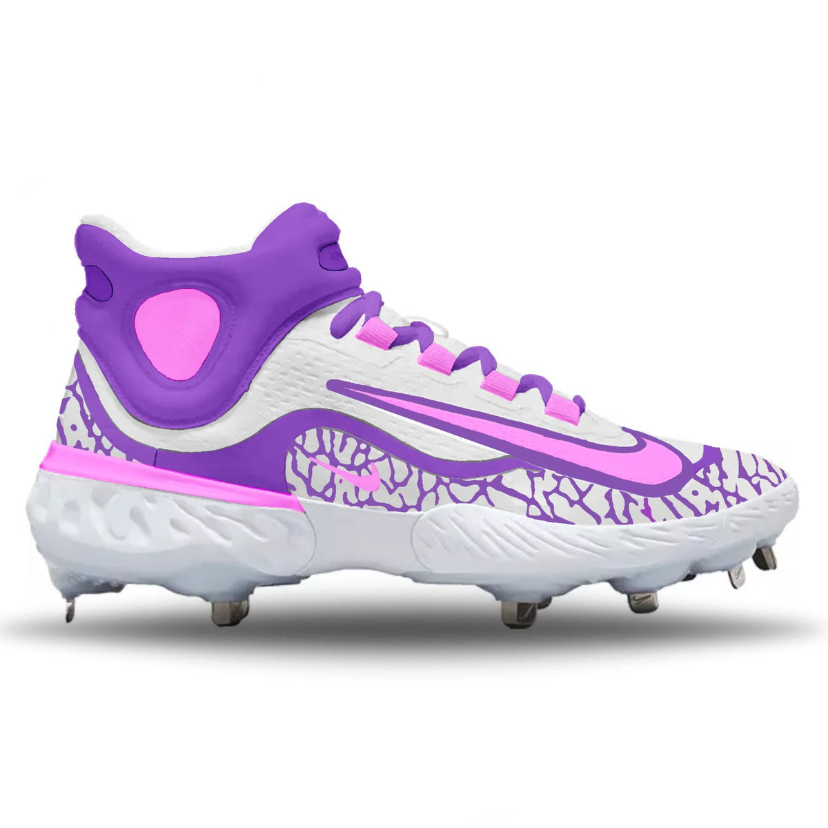 "Lavender" Nike Alpha Huarache Elite 4 Mid Cleats