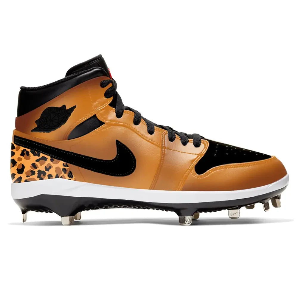 "Leather Cheetah" Jordan 1 Retro Cleats