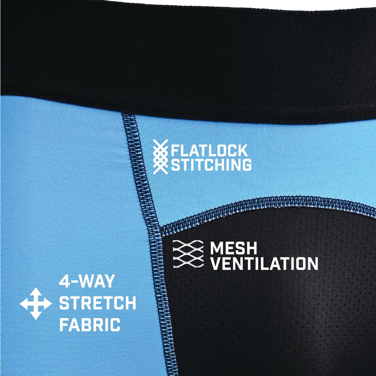 Light Blue Compression Tights - Pro Game Sports