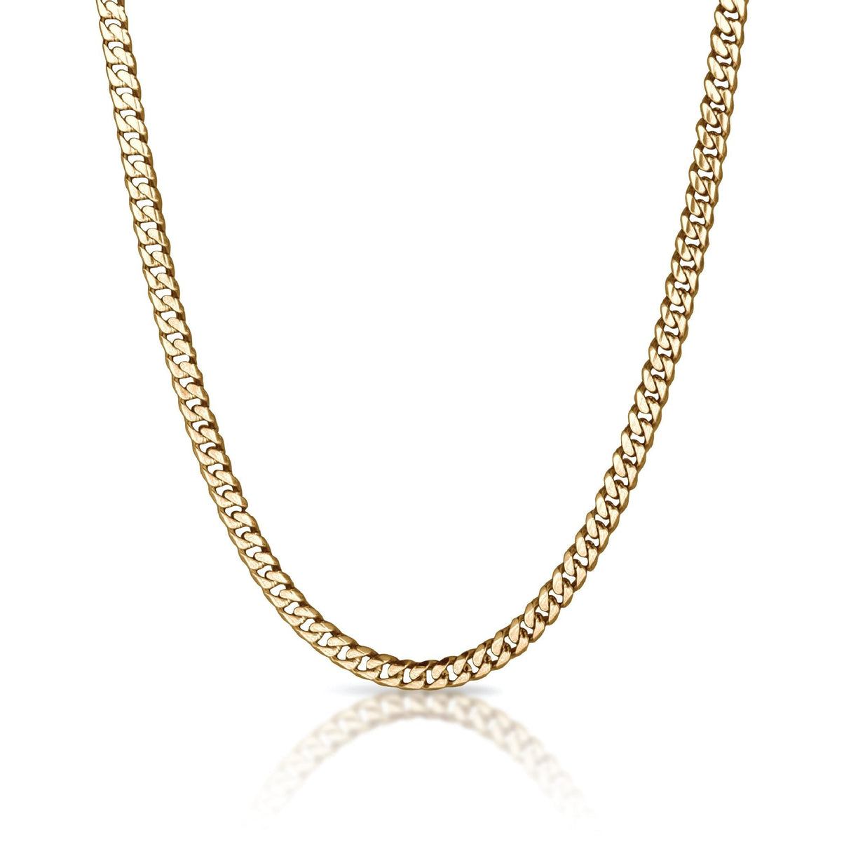 6mm Cuban Link Chain Necklace - 14K Gold Plated Stainless Steel - Pro Game Sports